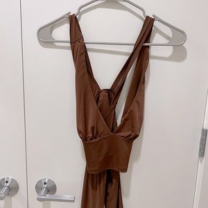 Urban outfitters brown bra tie top